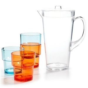 NWT 5-Pc Stackable Cup/Tumbler Set & 2L Acrylic Pitcher